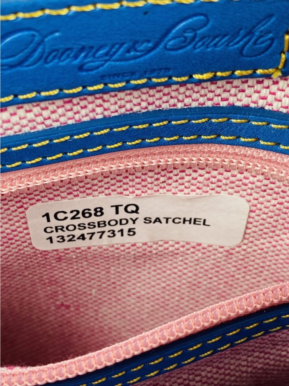 Dooney & Bourke Turquoise Croco Embossed Leather Small/Med Satchel Gold Hardware - Picture 14 of 16